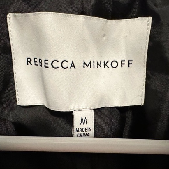 REBECCA MINKOFF Black Faux Leather Oversized Jacket Size M NWT - Picture 3 of 6